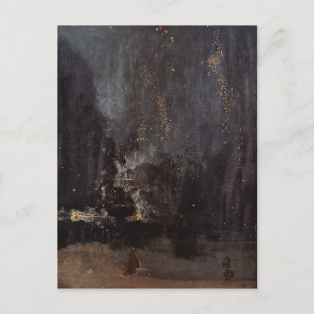 James Abbott McNeill Whistler - Nocturne i svart Vykort (Framsida)