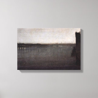 James Abbott McNeill Whistler - Nocturne in Grått Canvastryck