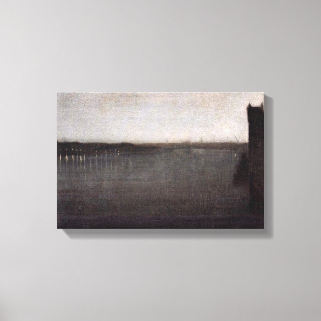 James Abbott McNeill Whistler - Nocturne in Grått Canvastryck (Framsida)