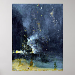 James Abbott McNeill WhistlerNocturne i svart Poster