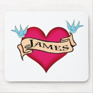 James - beställnings- hjärtatatueringT-tröja & Musmatta