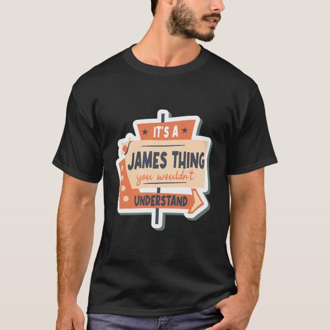 James Birthday Funny Namn Say James T Shirt (Framsida)