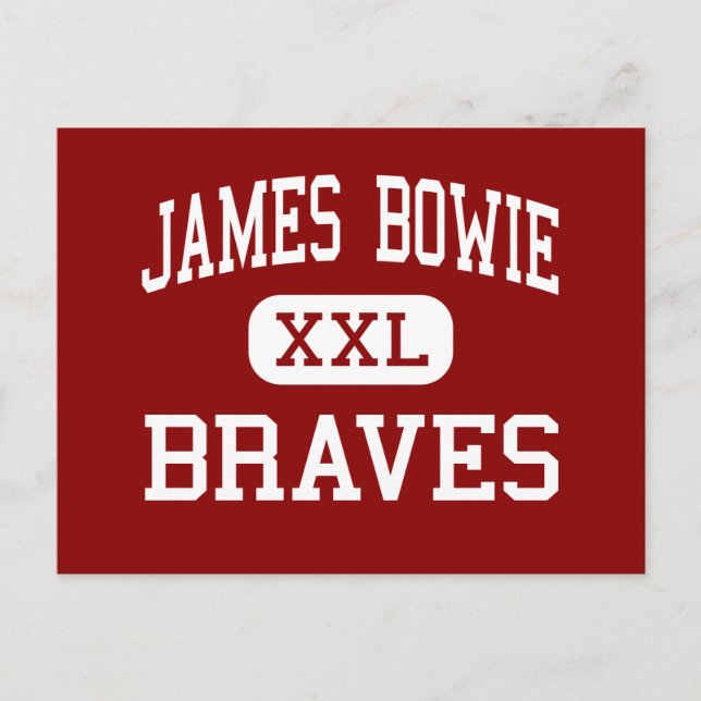 James Bowie - Braves - Mitten - Amarillo Texas Vykort (Framsida)