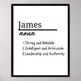James, Boy Personlig Namn Definition Poster
