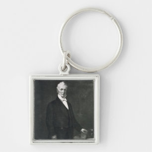 James Buchanan den 15th presidenten av det enigt Fyrkantig Silverfärgad Nyckelring