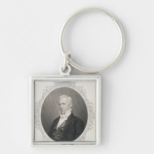 James Buchanan Fyrkantig Silverfärgad Nyckelring