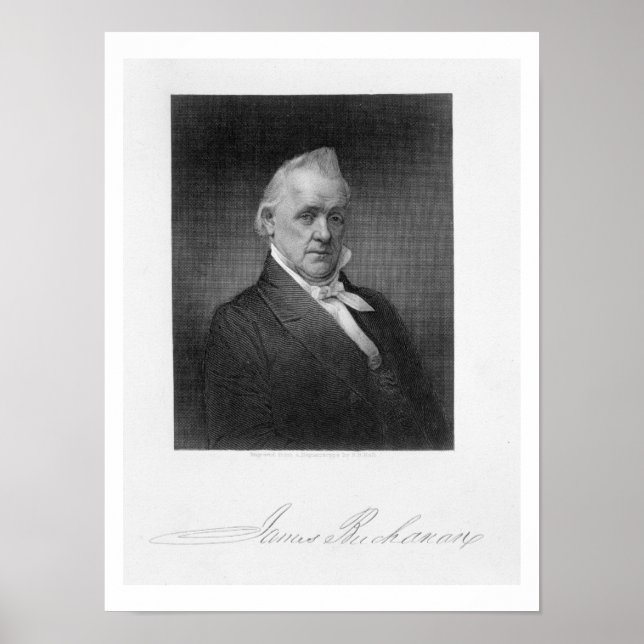 James Buchanan, graverad av Henry Bryan Hall (1800 Poster (Framsidan)