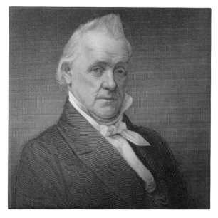 James Buchanan som inristas av Henry Bryan Hall Kakelplatta