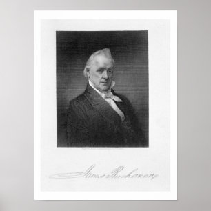 James Buchanan som inristas av Henry Bryan Hall Poster