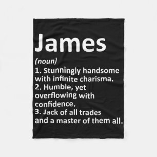 James Definition Personlig Namn Funny Birthday Fleecefilt