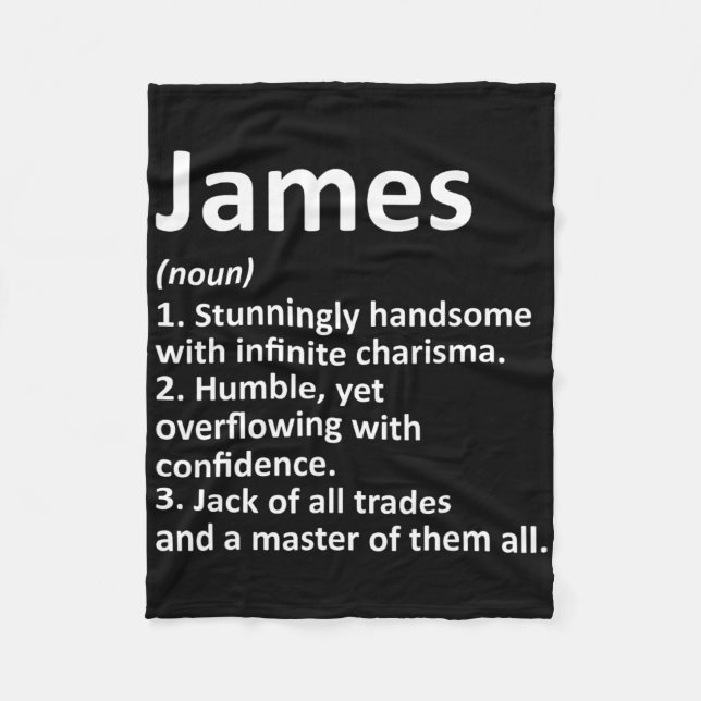 James Definition Personlig Namn Funny Birthday Fleecefilt (Framsidan)