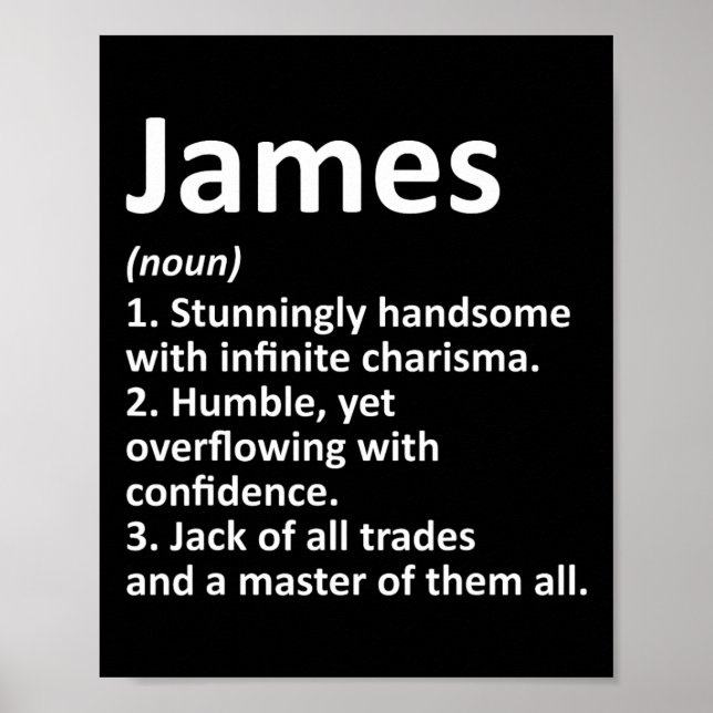James Definition Personlig Namn Funny Birthday Poster (Framsidan)