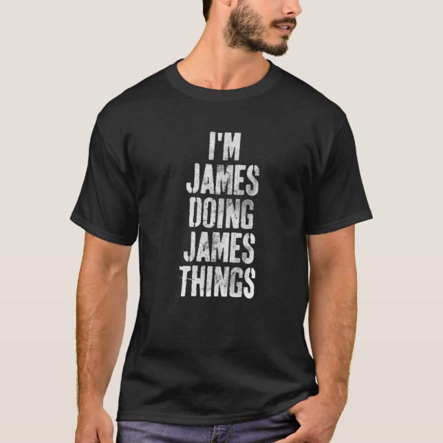 James Doing James Sak Personlig First Na T Shirt (Framsida)
