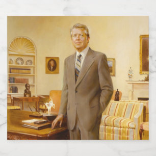 James Earl Carter Painting USA:s president Porträt Spritflaskor Etikett