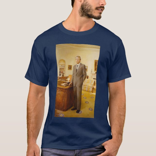 James Earl Carter Painting USA:s president Porträt T Shirt (Framsida)