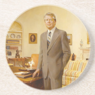 James Earl Carter Painting USA:s president Porträt Underlägg
