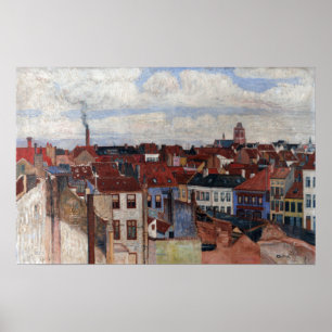 James Ensor The RoOfops of Ostend Poster