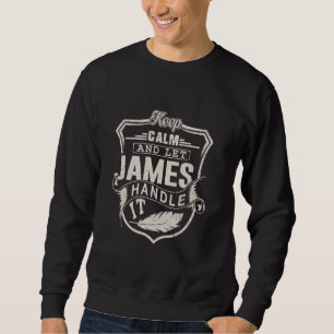 James First Namn Shirt James Namn Birthday Lång Ärmad Tröja