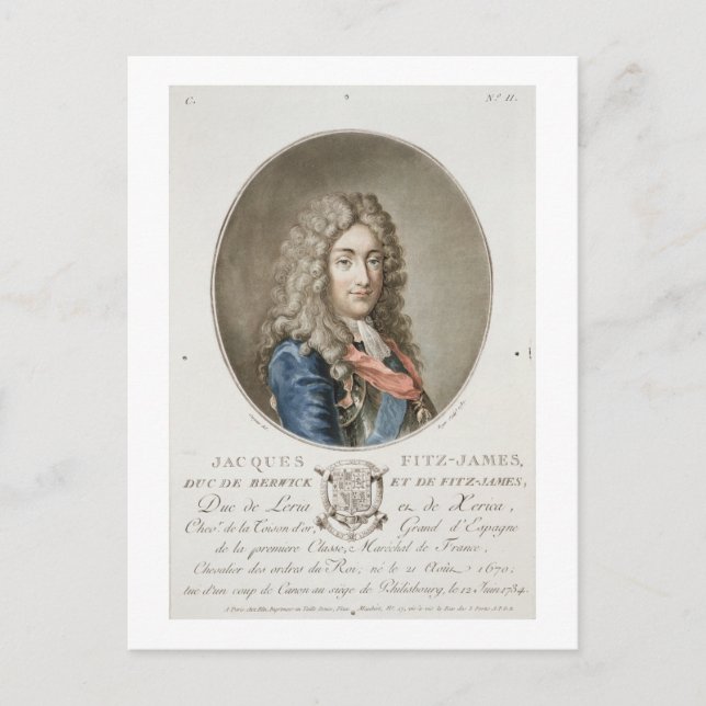 James Fitzjames (1670-1733), 1:a Duke of Berwick, Vykort (Framsida)