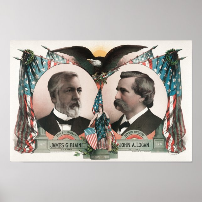 James G. Blaine and John A. Logan Election Poster (Framsidan)