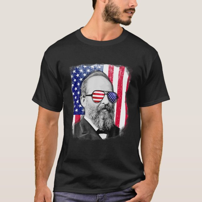 James Garfield US flagga shirt 4:e juli T (Framsida)