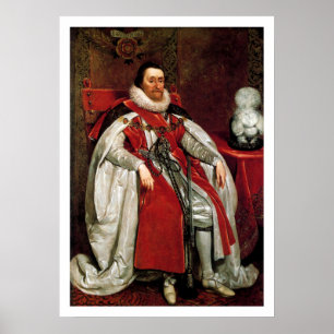 James I av Daniel Mytens Poster