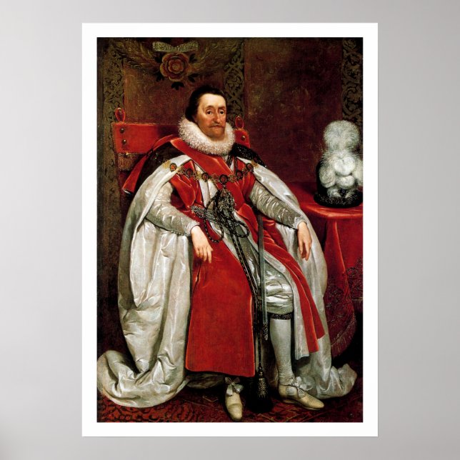 James I av Daniel Mytens Poster (Framsidan)