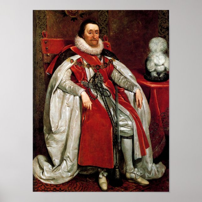 James I av Daniel Mytens Poster (Framsidan)