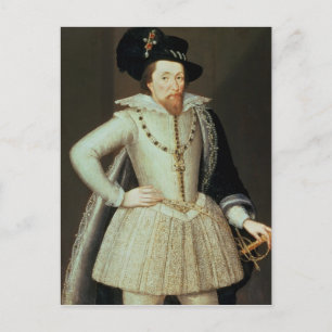 James I, halv längd porträtt Vykort