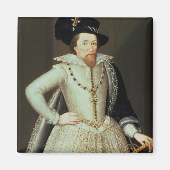 James I, porträtt, halv längd Magnet (Framsidan)