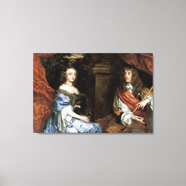 James II och Anne Hyde av Herr Peter Lely Canvastryck (Framsida)