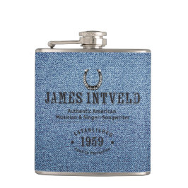 James Intveld Blue Denim Flask Fickplunta