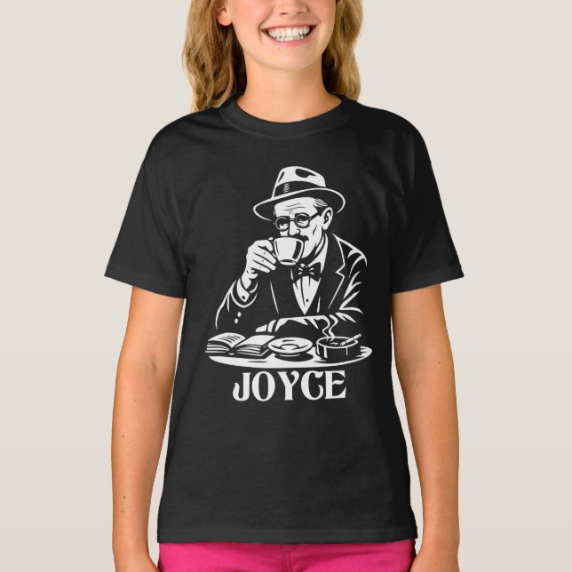 James Joyce Café Retro Läsarens T-Shirt (Framsida)