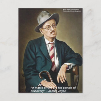 James Joyce "Errors/Portals" Citat Presentkort & K Vykort