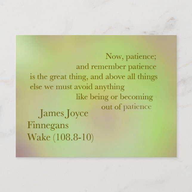James Joyce Finnegans Wake Quote Postcard Vykort (Framsida)