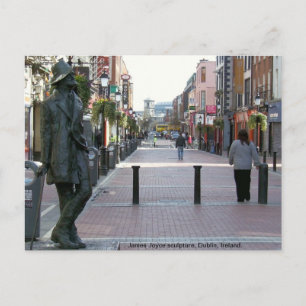 James Joyce Irish writer sculpture, Dublin Ireland Vykort