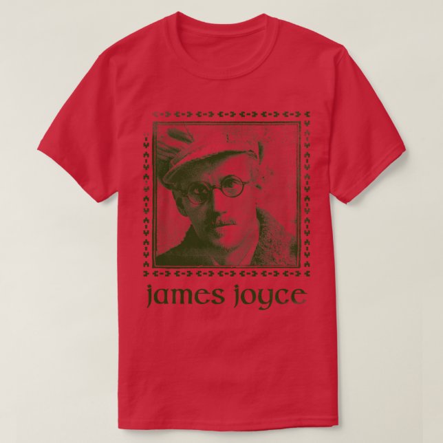 James Joyce Retro Faded Stil Fläkt Design T Shirt (Design framsida)