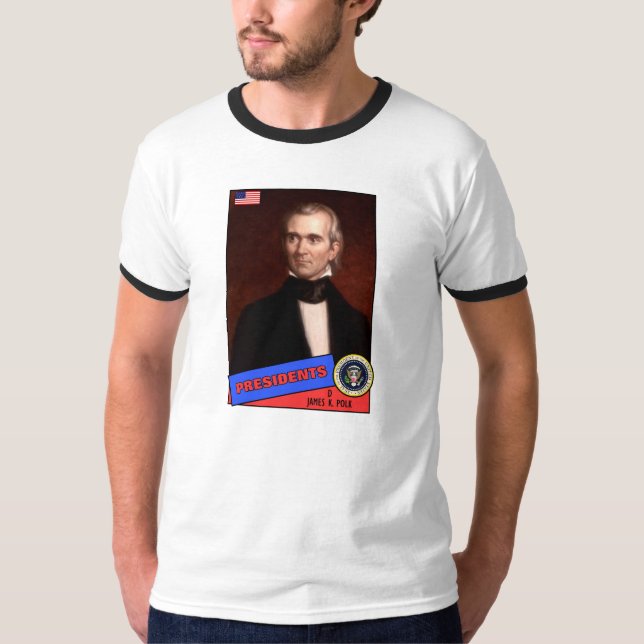 James K. Polk Basebollkort T-shirt (Framsida)