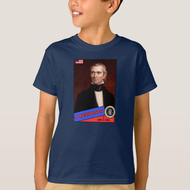 James K. Polk Basebollkort Tee Shirt (Framsida)