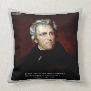 James K Polk & Citat Bomull Kuddcover Kudde