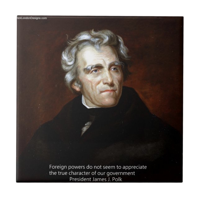 James K Polk Och Citatatecken Kakelplatta (Framsidan)