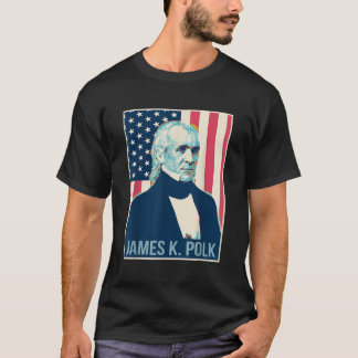 James K Polk President US Flagga Shirt T