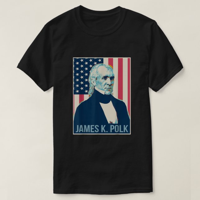 James K Polk President US Flagga Shirt T Shirt (Design framsida)