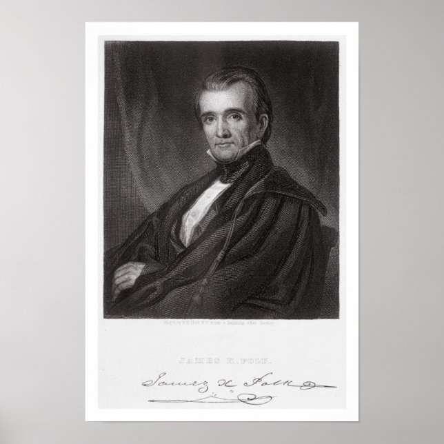 James Knox Polk, graverad av Henry Bryan Hall (180 Poster (Framsidan)