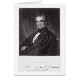 James Knox Polk som inristas av Henry Bryan Hall Hälsningskort