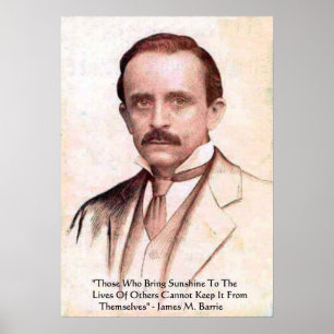 James M Barrie "Sprid Solsken" Citat Affisch