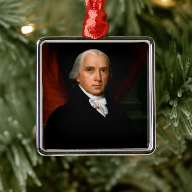 James Madison, 4:e ordförande: Colonial America Julgransprydnad Metall (Träd)