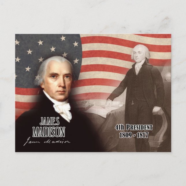 James Madison - 4:e president i USA Vykort (Framsida)