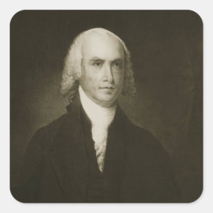 James Madison 4th president av Förenta staterna Fyrkantigt Klistermärke