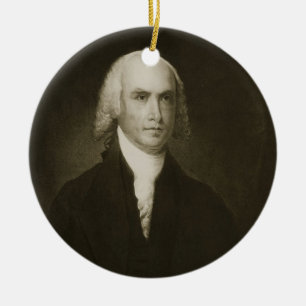 James Madison 4th president av Förenta staterna Julgransprydnad Keramik